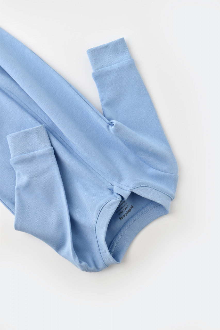 Salopeta cu fermoar cu maneca lunga si panataloni lungi - 100%bumbac organic - Bleu,