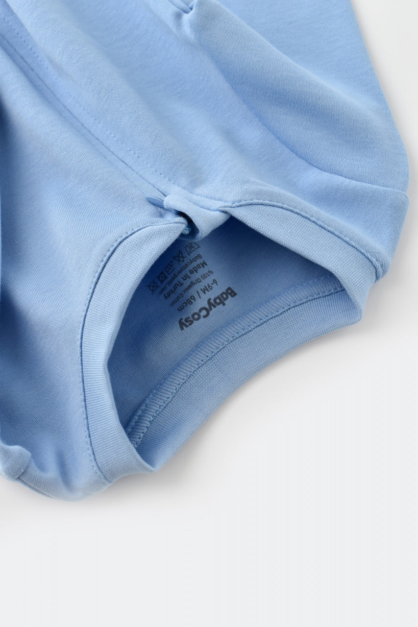 Salopeta cu fermoar cu maneca lunga si panataloni lungi - 100%bumbac organic - Bleu,