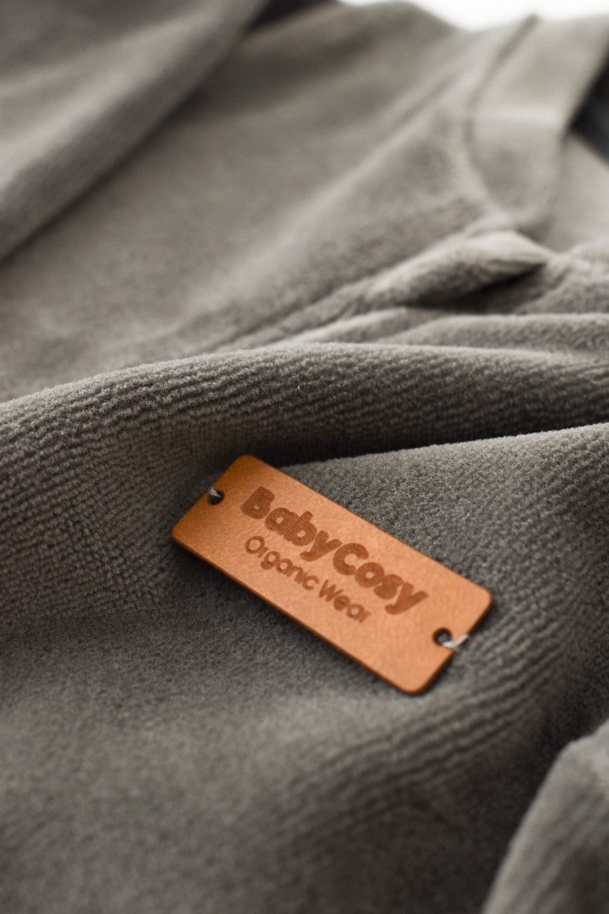 Salopeta cu maneca lunga si fermoar din 80%bumbac organic si 20% poliester - Antracit, Baby Cosy