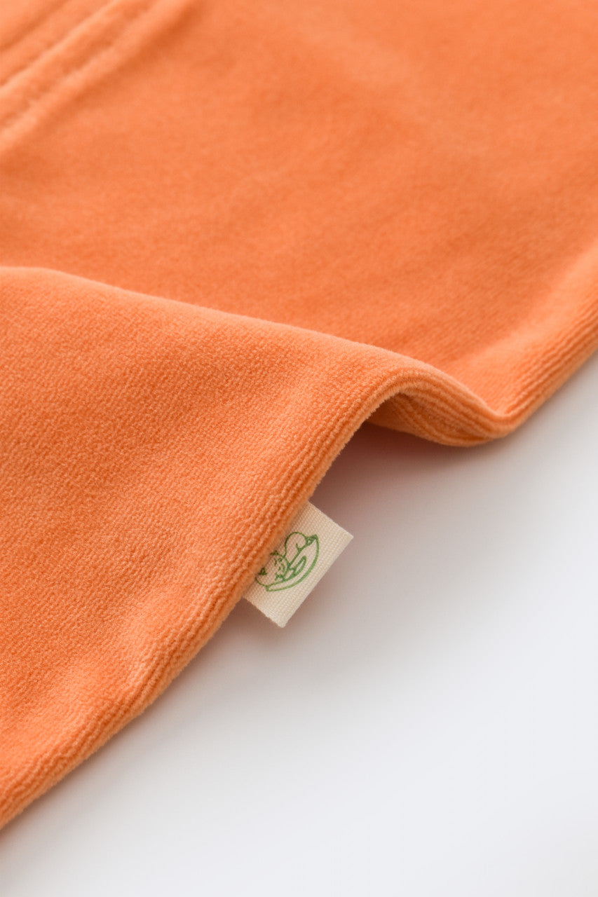 Salopeta cu maneca lunga si fermoar din 80%bumbac organic si 20% poliester - Portocaliu, Baby Cosy