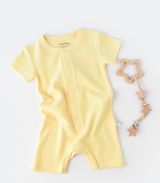 Salopeta cu panataloni scurti - 100% bumbac organic - Galben, Baby Cosy