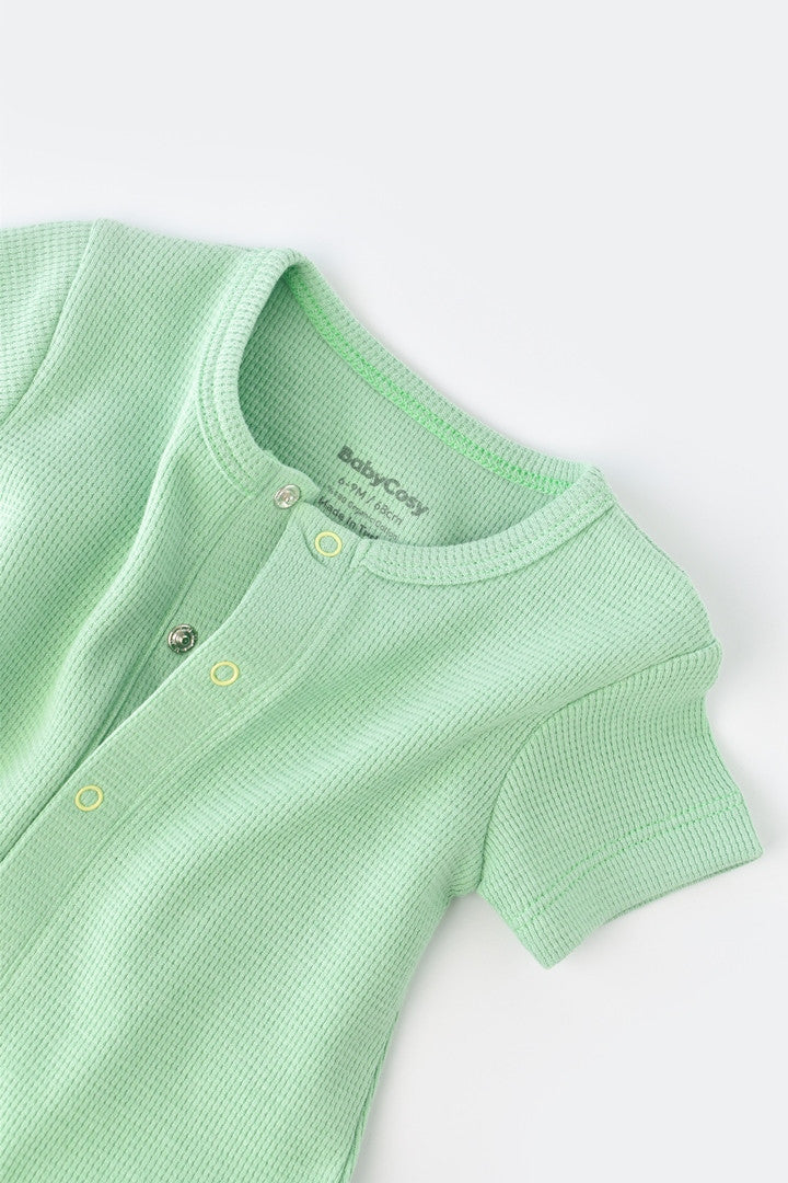 Salopeta cu panataloni scurti - 100% bumbac organic - Mint, Baby Cosy