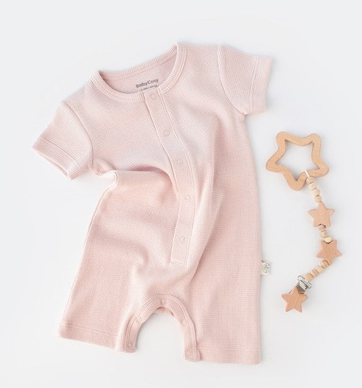 Salopeta cu panataloni scurti - 100% bumbac organic - Roz, Baby Cosy