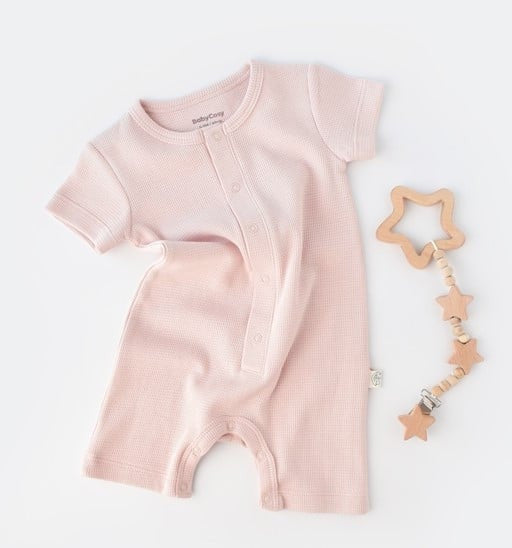 Salopeta cu panataloni scurti - 100% bumbac organic - Roz, Baby Cosy