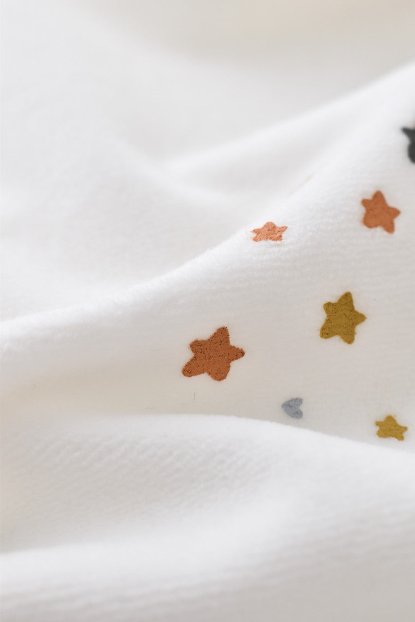 Salopeta Curcubeu cu maneca lunga si botosei din 80%bumbac organic si 20% poliester - Ecru, Baby Cosy