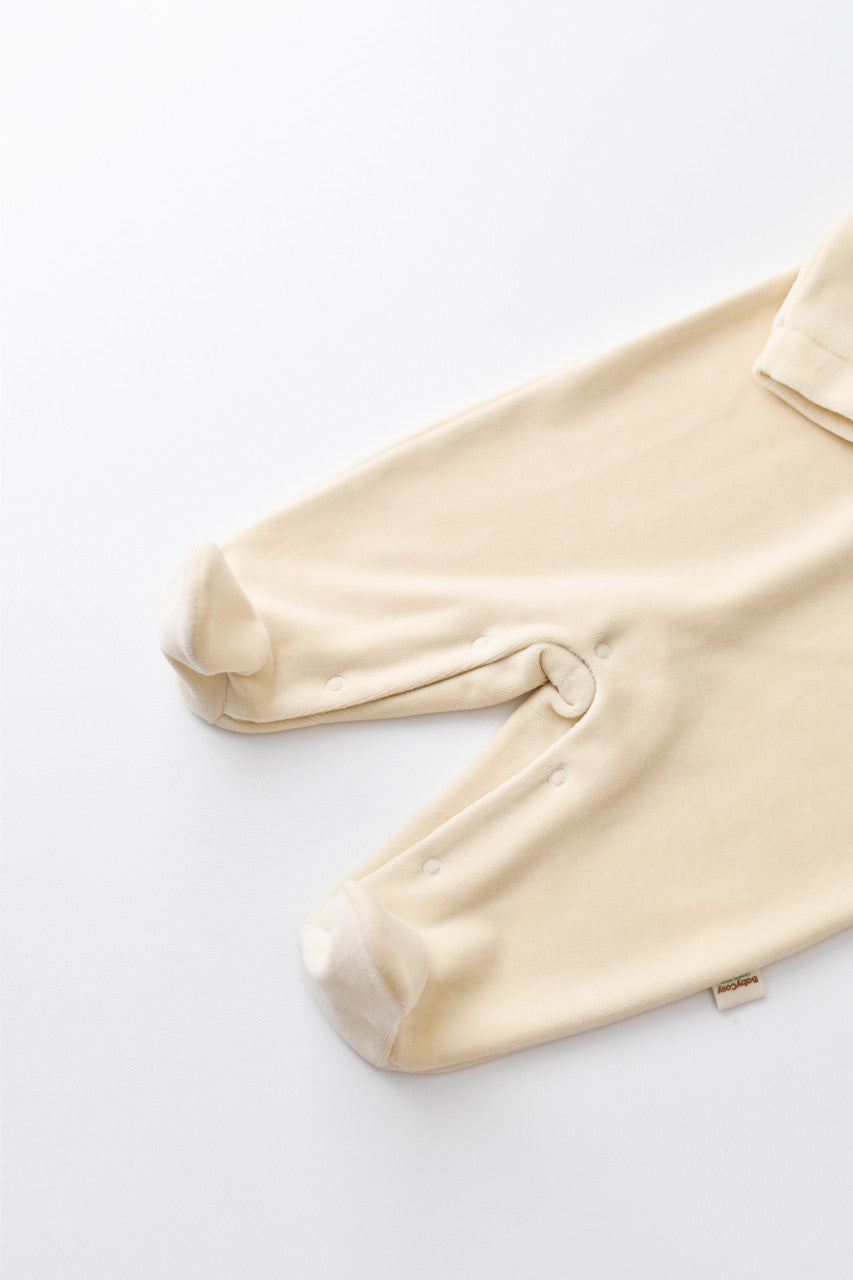 Salopeta Curcubeu cu maneca lunga si botosei din 80%bumbac organic si 20% poliester - Crem, Baby Cosy