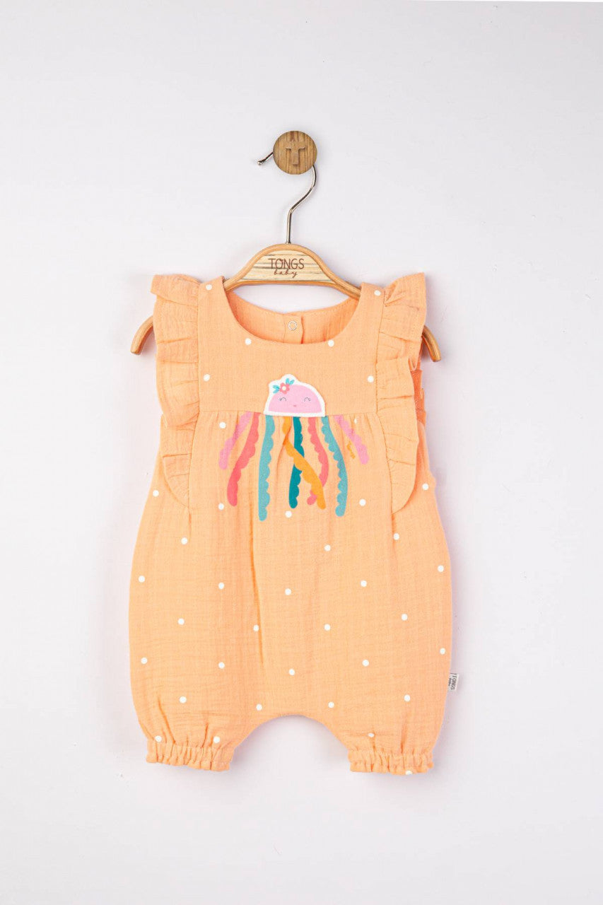 Salopeta de vara din muselina Octopus pentru bebelusi, Tongs baby