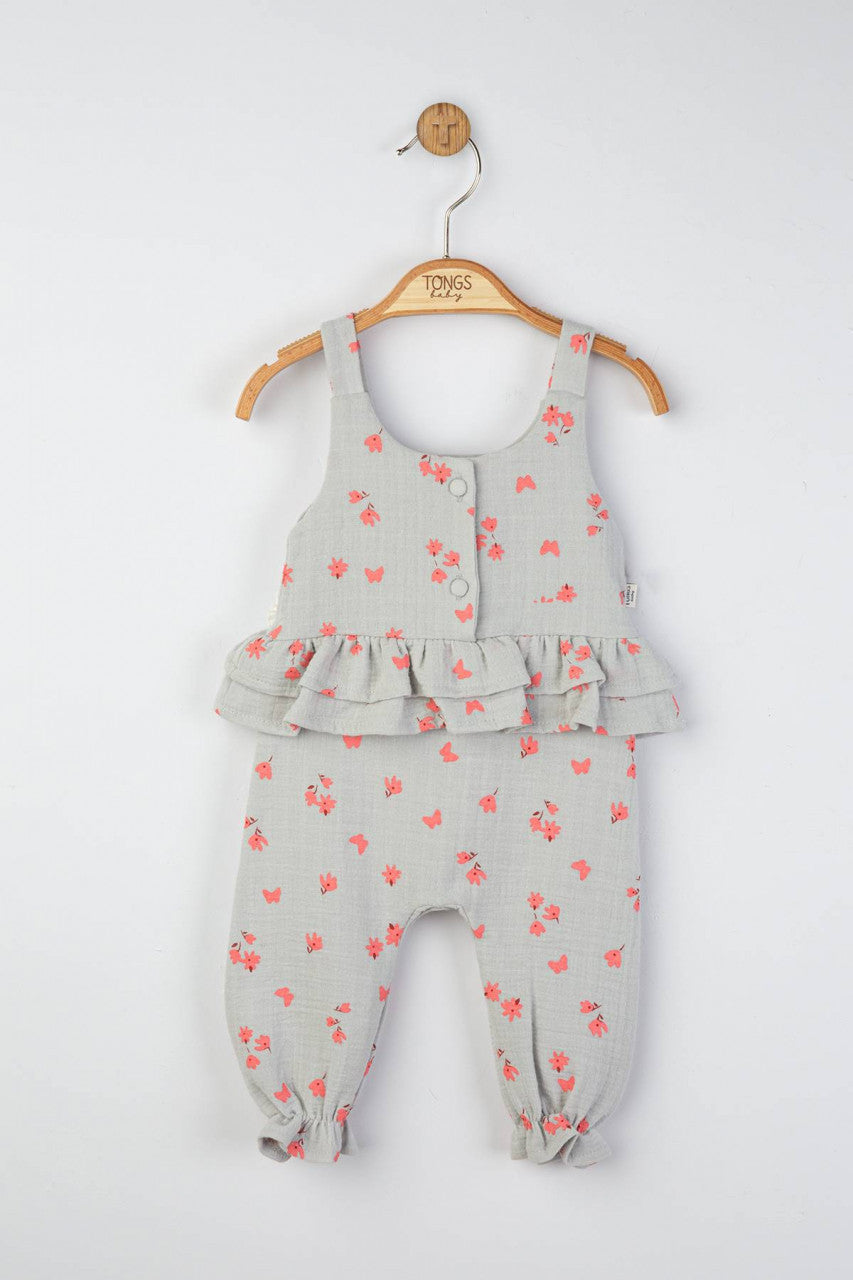 Salopeta de vara din muselina pentru bebelusi Natural, Tongs baby
