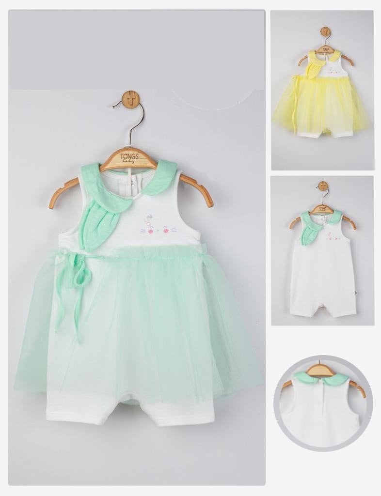 Salopeta de vara pentru bebelusi cu tulle, Tongs baby