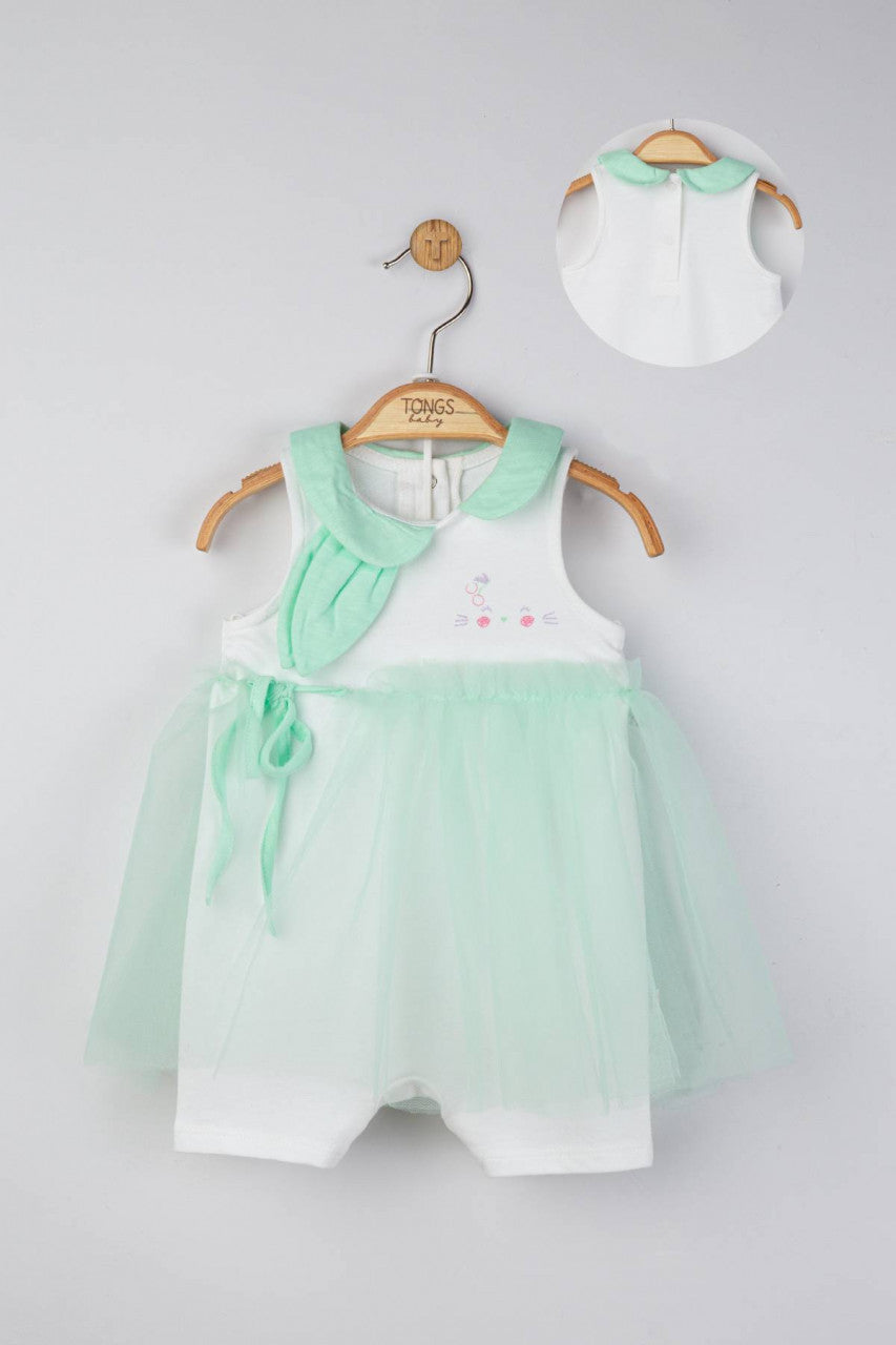 Salopeta de vara pentru bebelusi cu tulle, Tongs baby