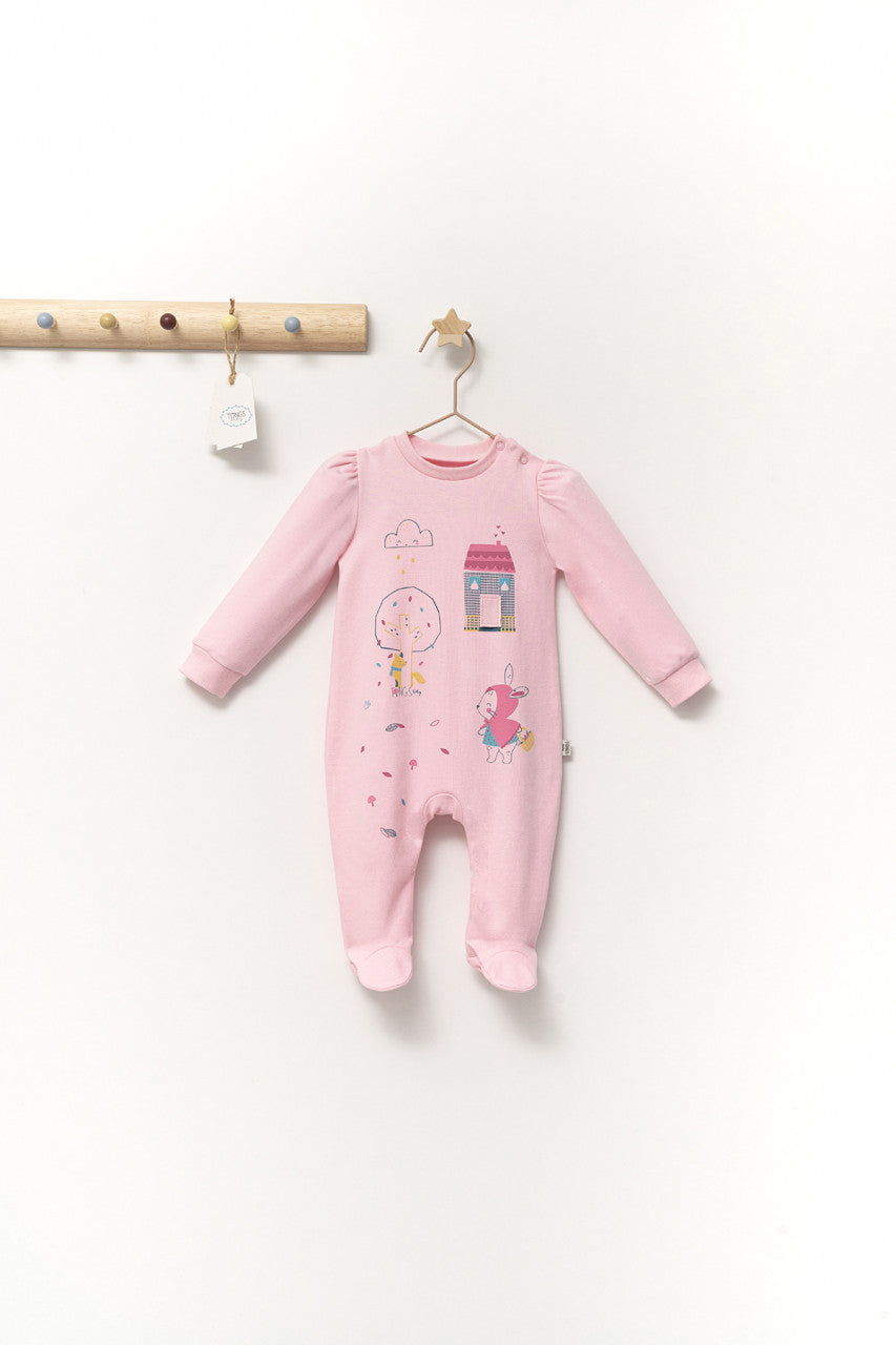 Salopeta eleganta Scufita rosie pentru bebelusi, Tongs baby