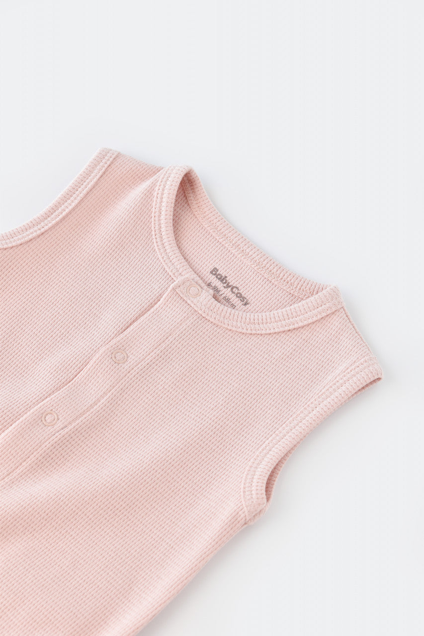 Salopeta fara maneci si panataloni scurti - 100% bumbac organic - Roz, Baby Cosy