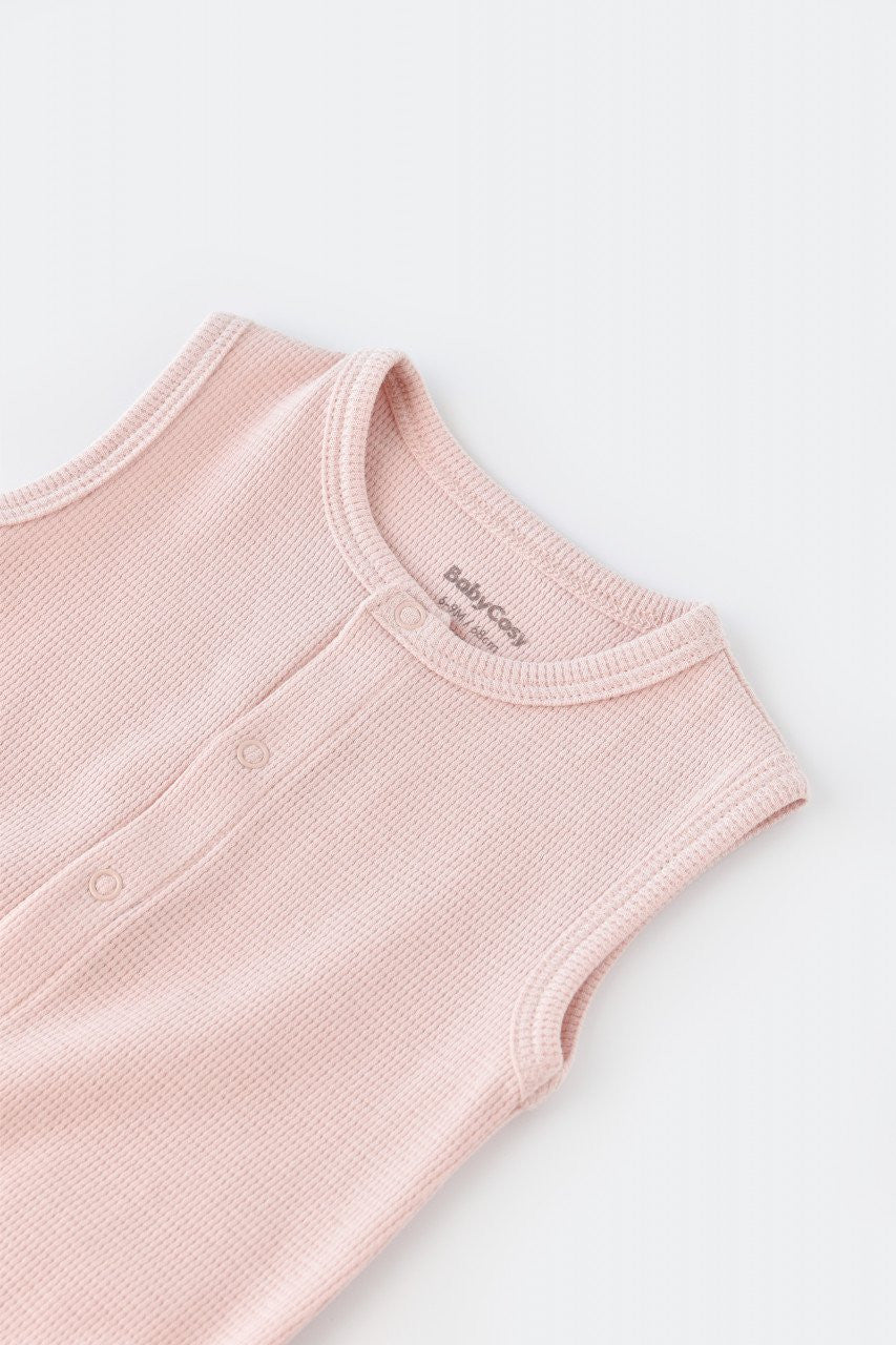 Salopeta fara maneci si panataloni scurti - 100% bumbac organic - Roz, Baby Cosy