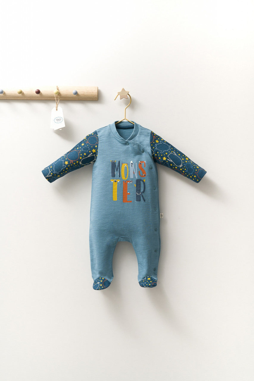 Salopeta pentru bebelusi cu botosei Monster, Tongs baby