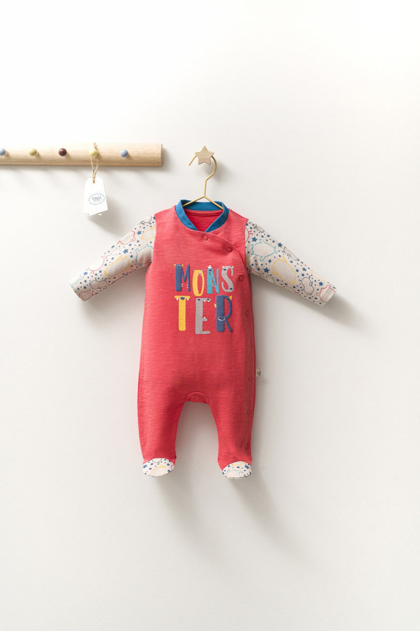 Salopeta pentru bebelusi cu botosei Monster, Tongs baby