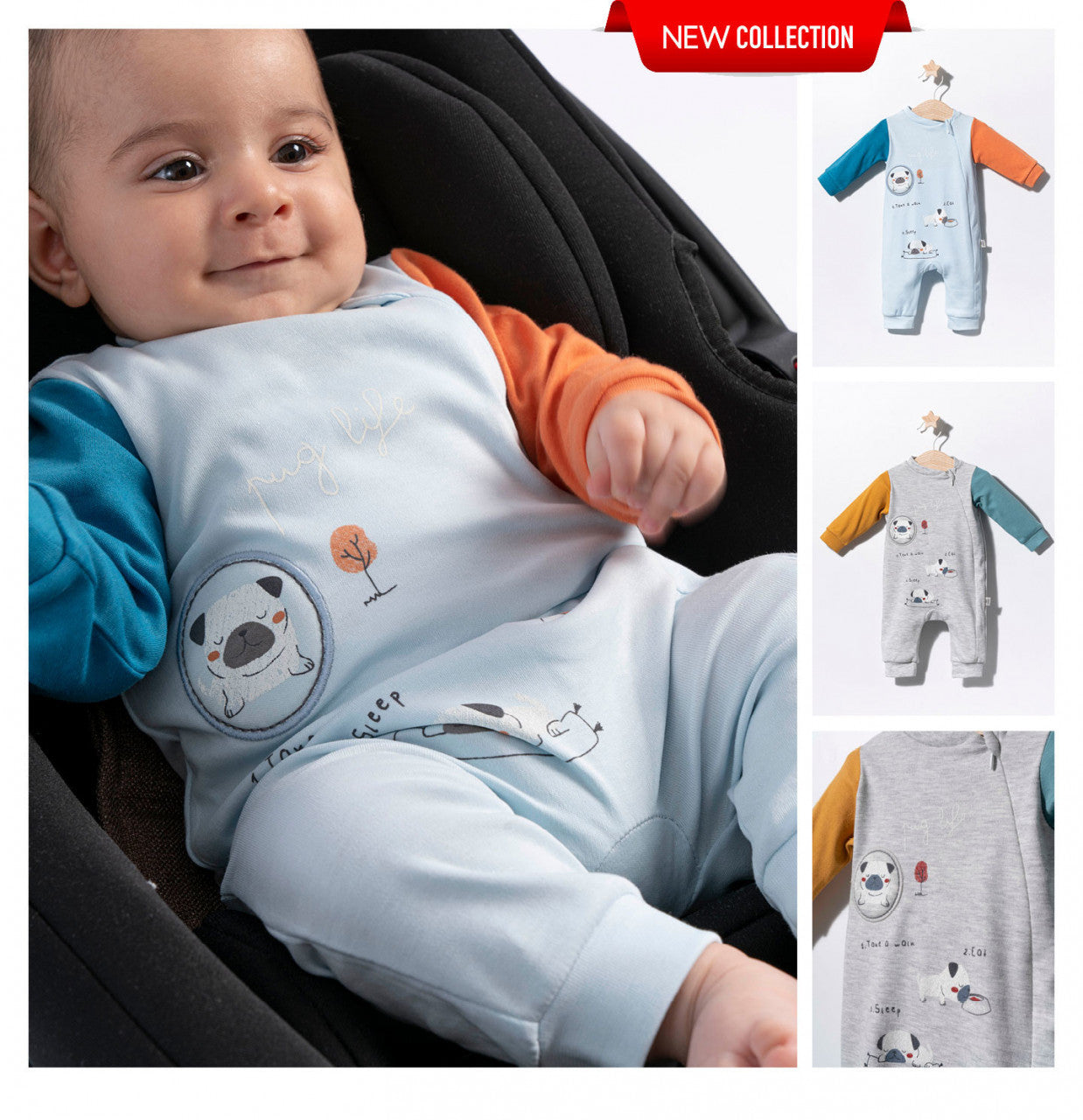 Salopeta pentru bebelusi Pug, Tongs baby
