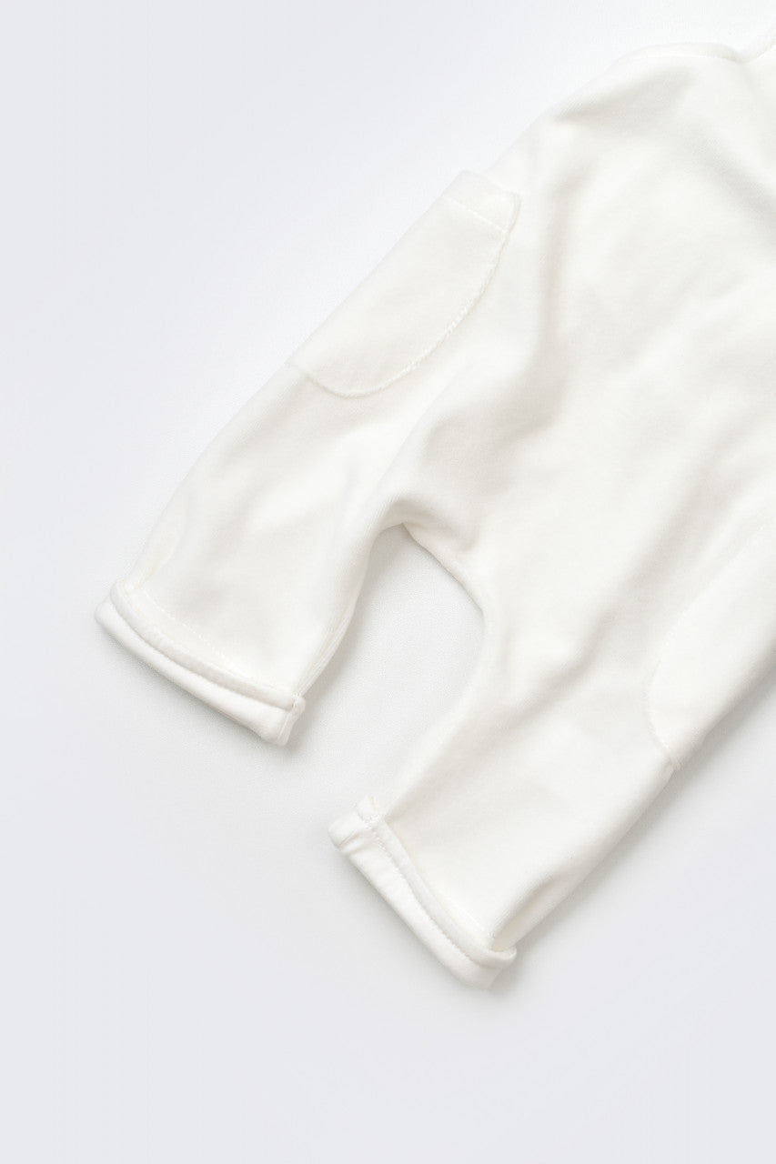Salopeta Velvet cu bretele din 80%bumbac organic si 20% poliester - Ecru, Baby Cosy