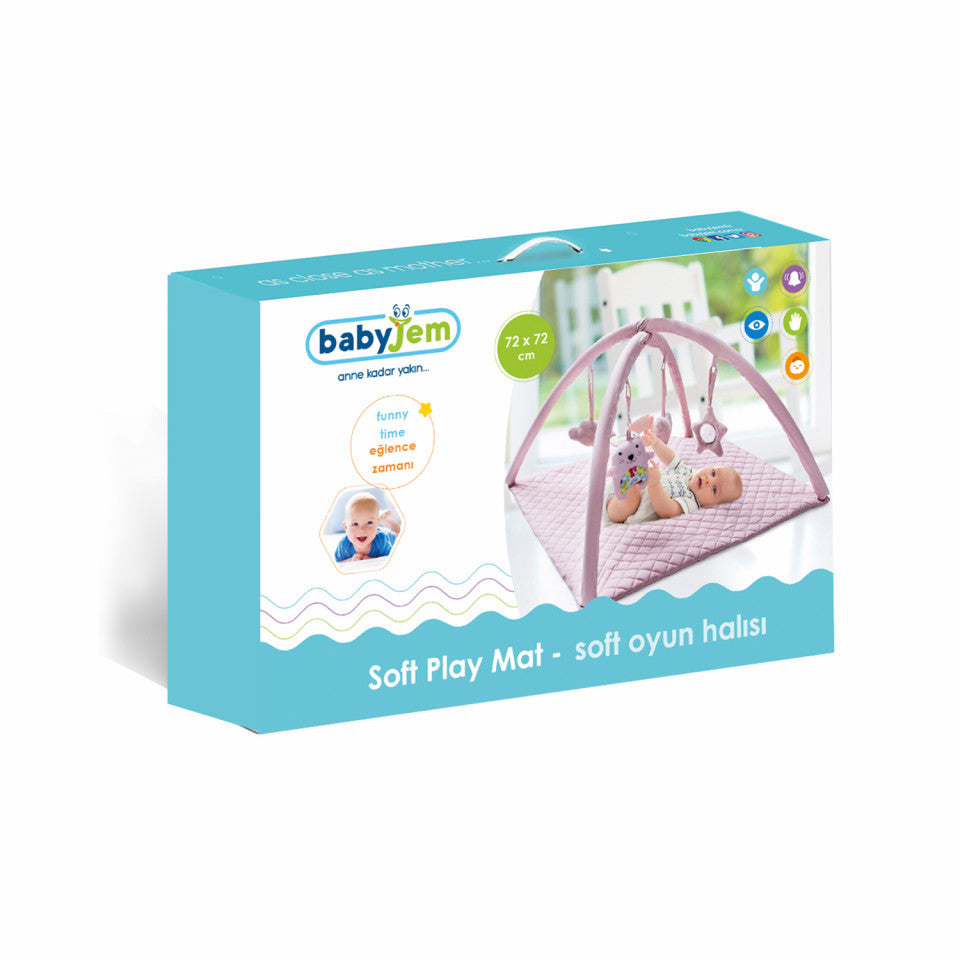Saltea de activitati cu bara jucarii BabyJem Soft Cotton
