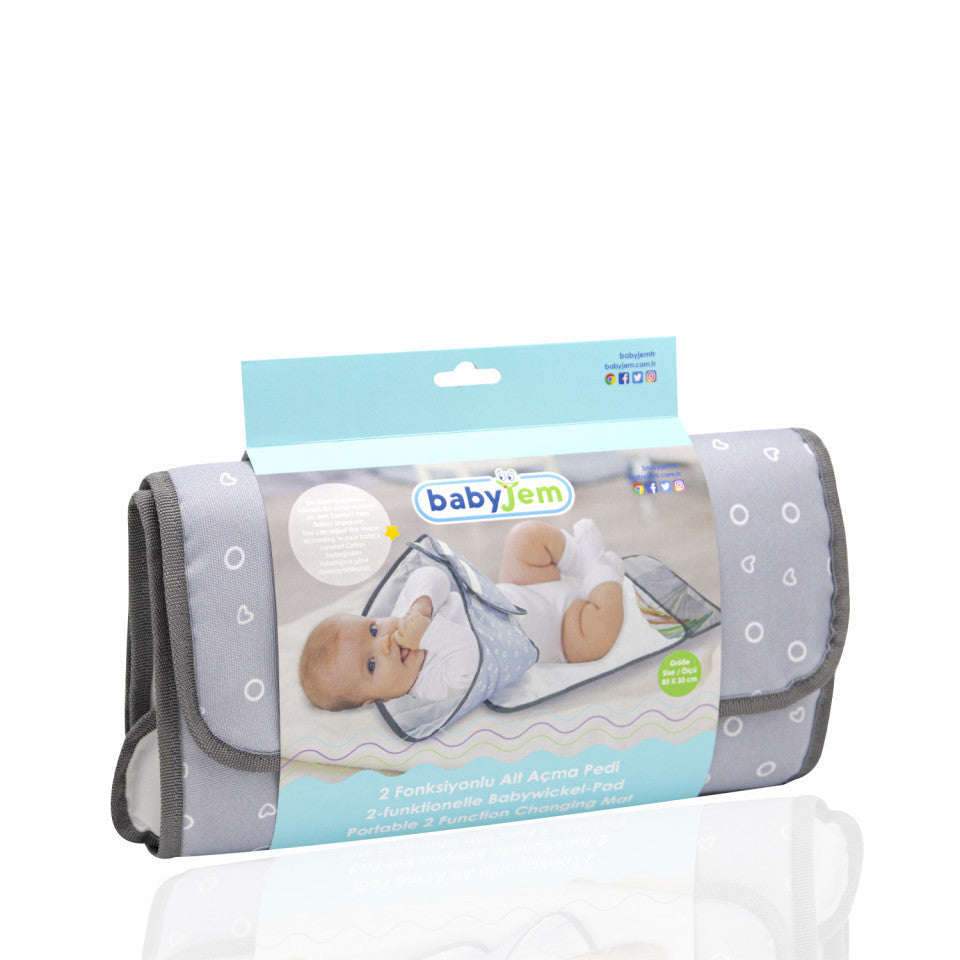Saltea de infasat Grey pliabila cu sistem siguranta bebelusi BabyJem