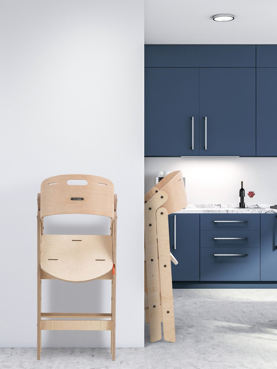 Scaun de masa multifunctional pentru bebelusi, MamaToyz, pliabil, cu masuta, transformabil, lemn, 6 luni - adolescent, natur