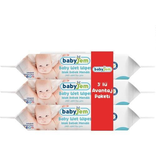 Servetele umede, 3 pachete x 56, 168 buc, BabyJem