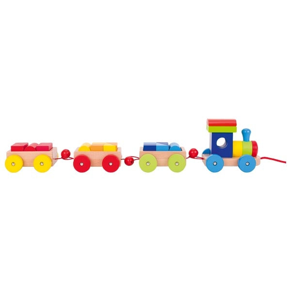 Set 2 in 1 - Jucarie de tras cu cuburi Trenuletul Orlando, 14 piese