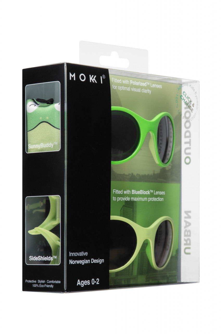 Set 2 ochelari copii Click & Change, verde, 0-2 ani, Mokki