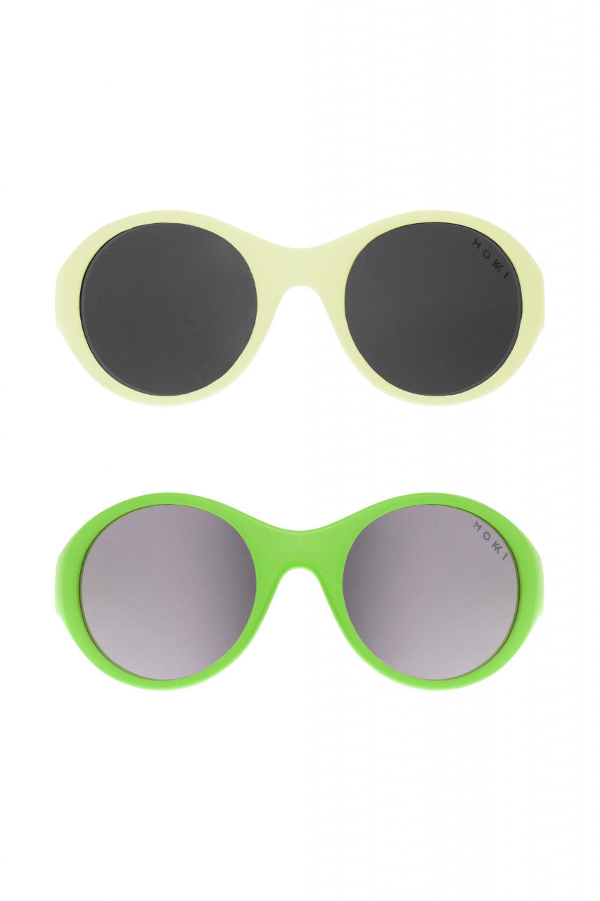 Set 2 ochelari copii Click & Change, verde, 0-2 ani, Mokki