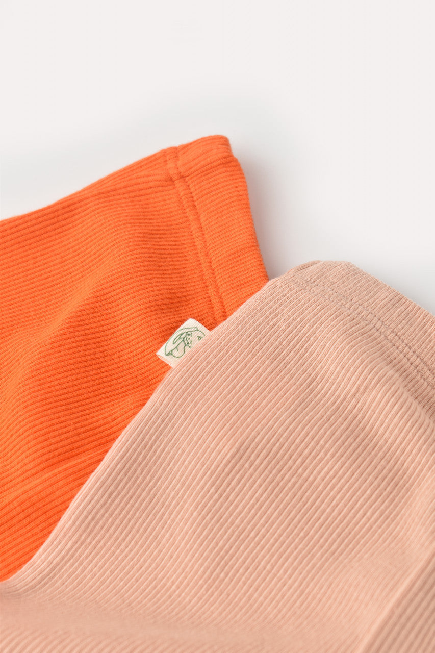 Set 2 pantaloni bebe unisex din bumbac organic si modal - Rodie/Piersica, Baby Cosy