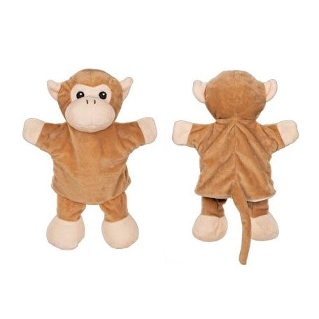 Papusa de mana cu animale - girafa, elefant si maimuta