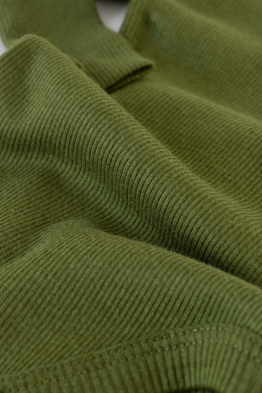 Set 3 piese: body cu maneca lunga, panataloni lungi si caciulita din bumbac organic si modal - Verde, Baby Cosy