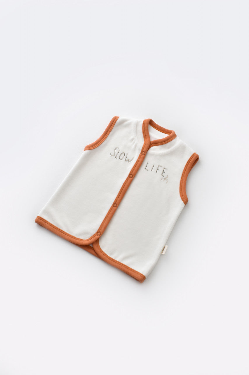 Set 3 piese Broscuta cu body, pantalonasi si vestuta din 80%bumbac organic si 20% poliester - Portocaliu, Baby Cosy
