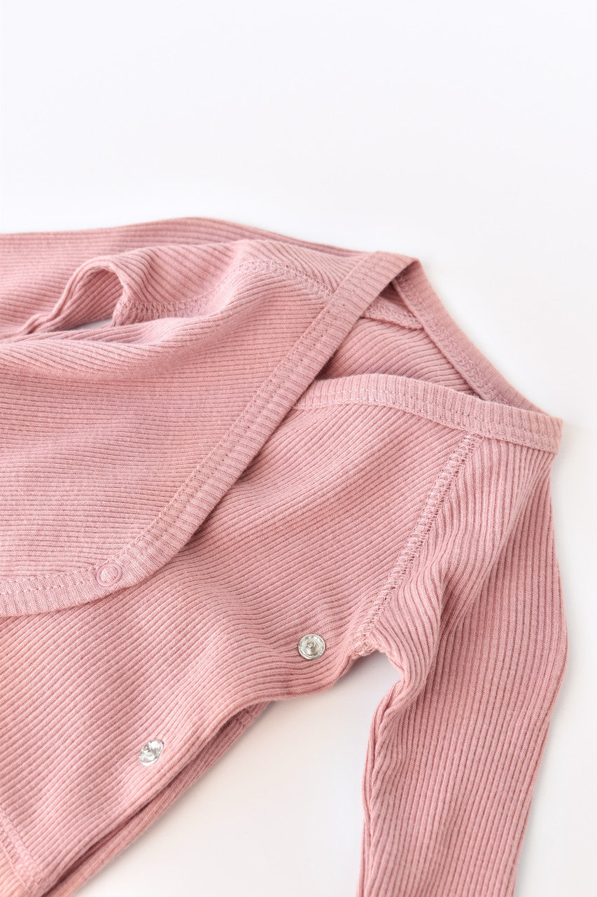 Set 4 piese: bluza, pantaloni, caciulita si manusi din bumbac organic si modal - Rose, Baby Cosy