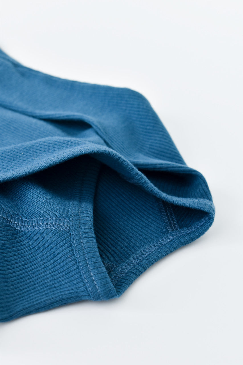 Set 4 piese: bluza, pantaloni, caciulita si manusi din bumbac organic si modal - Bleumarin, Baby Cosy