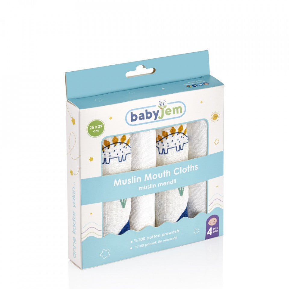 Set 4 prosopele din muselina 25x29 cm BabyJem