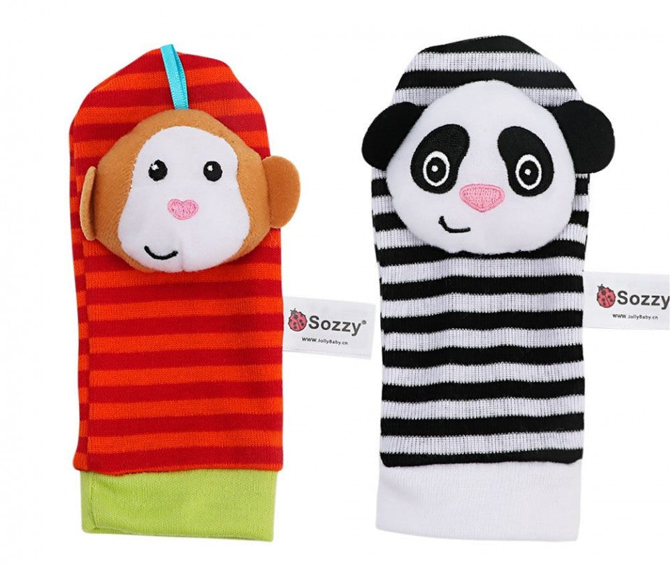 Set 4 zornaitori, pentru bebelusi, bratari si sosetute - model 2