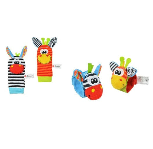 Set 4 zornaitori, pentru bebelusi, bratari si sosetute