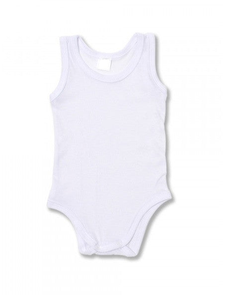 Set 5 body-uri din bumbac albe fara maneca - tip maieu