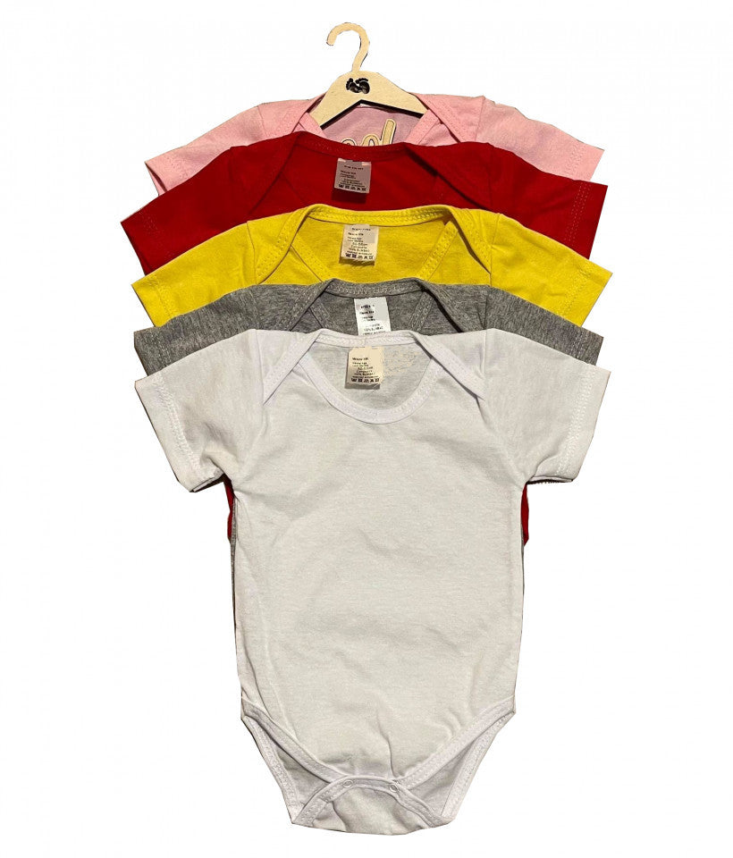 Set 5 body-uri din bumbac cu maneca scurta color mix 1