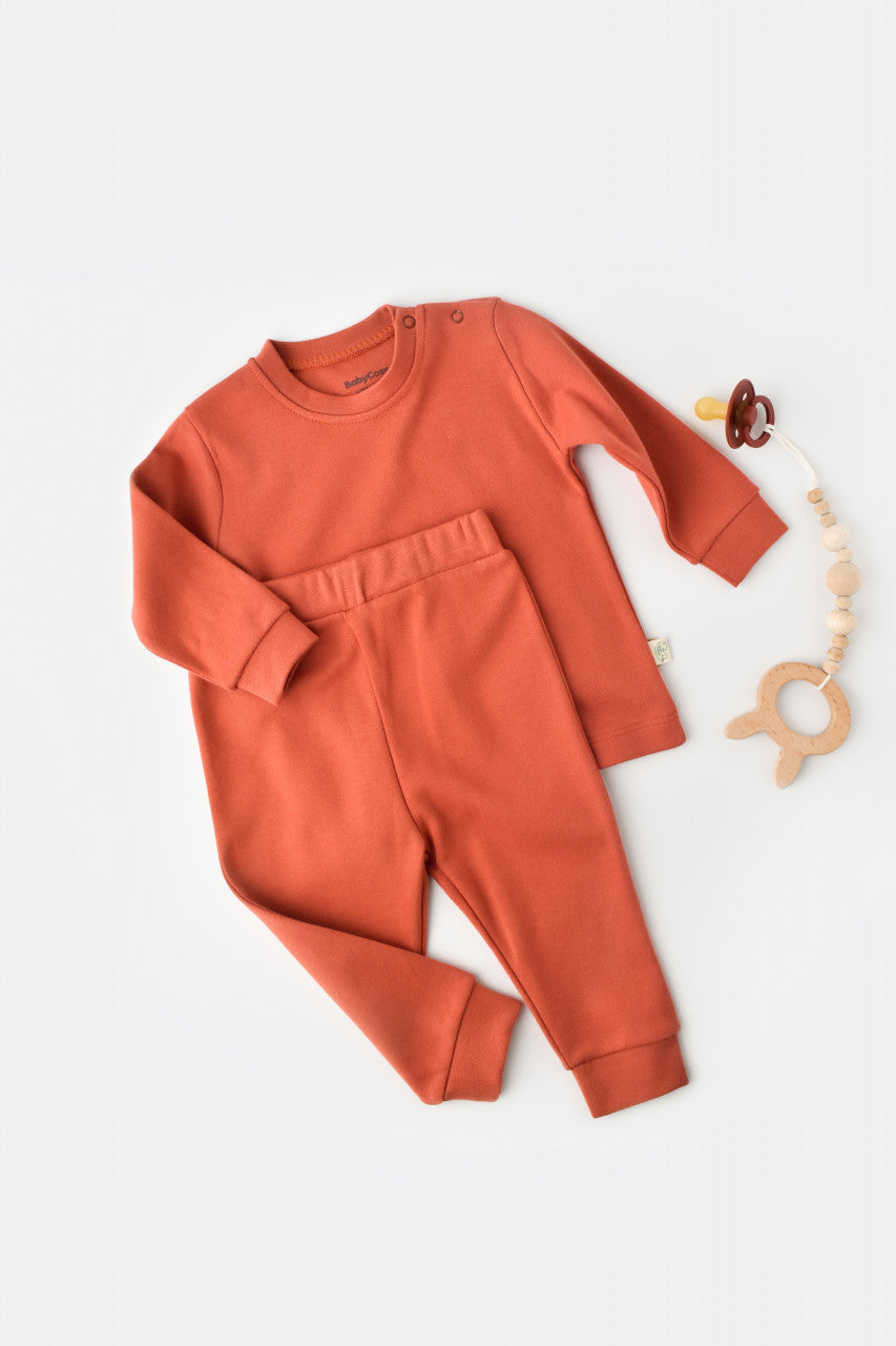 Set bluzita cu maneca lunga si panataloni lungi - bumbac organic 100% - Scortisoara, Baby Cosy