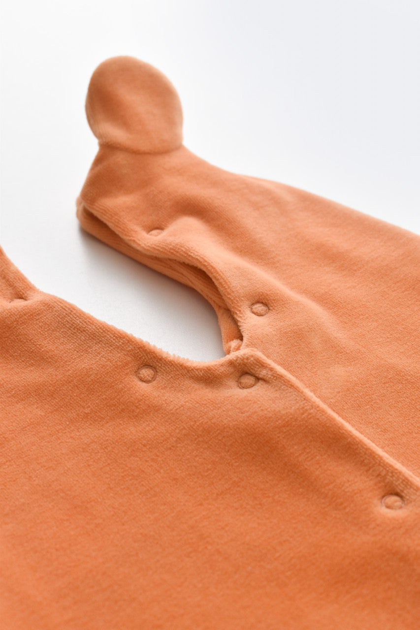 Set Broscuta cu salopeta si body din 80%bumbac organic si 20% poliester - Portocaliu, Baby Cosy