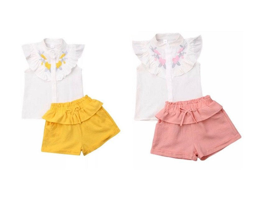 Set camasuta si pantaloni cu broderie