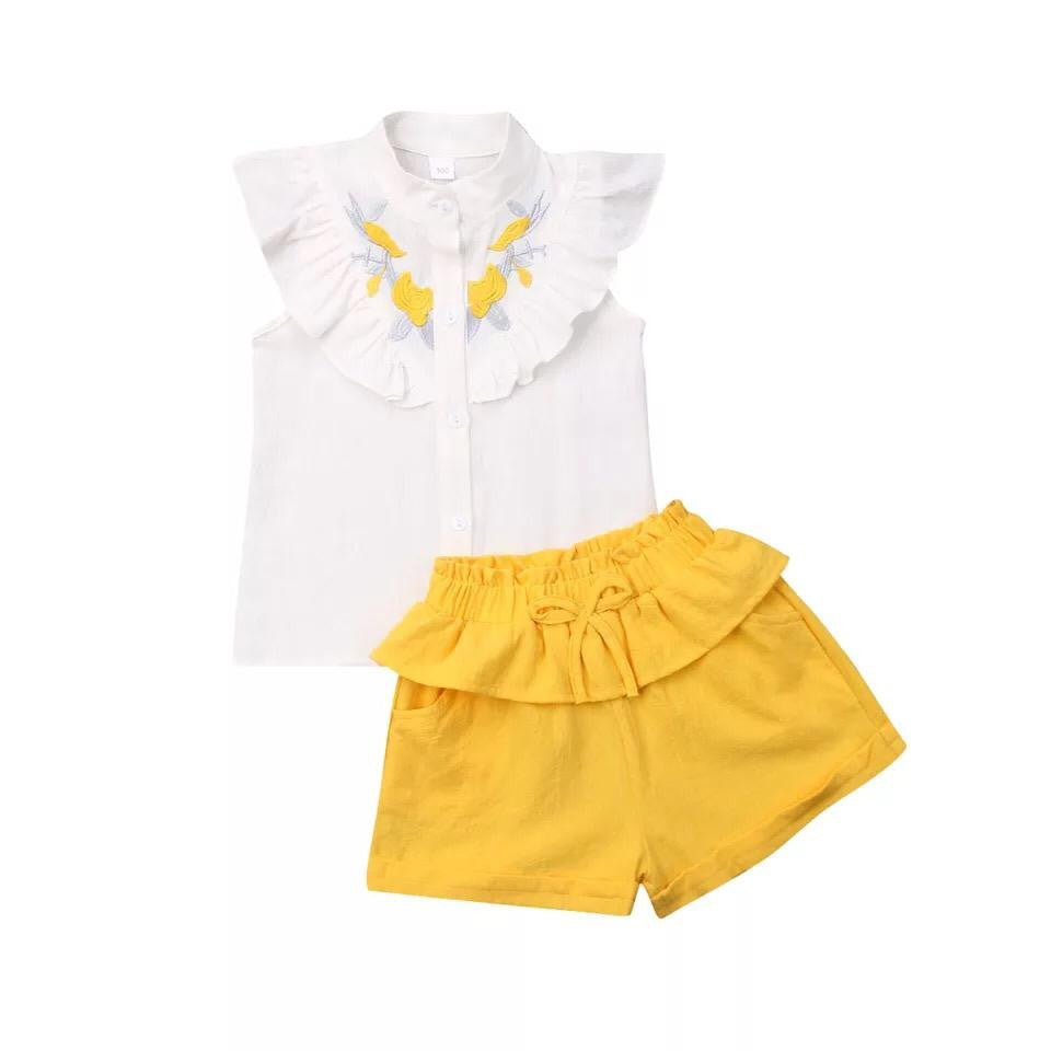 Set camasuta si pantaloni cu broderie