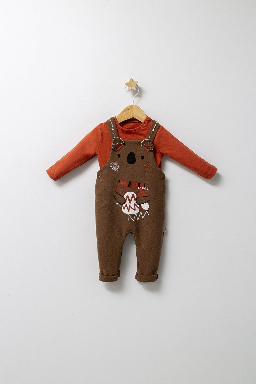 Set cu salopeta si bluzita pentru bebelusi Forest, Tongs baby