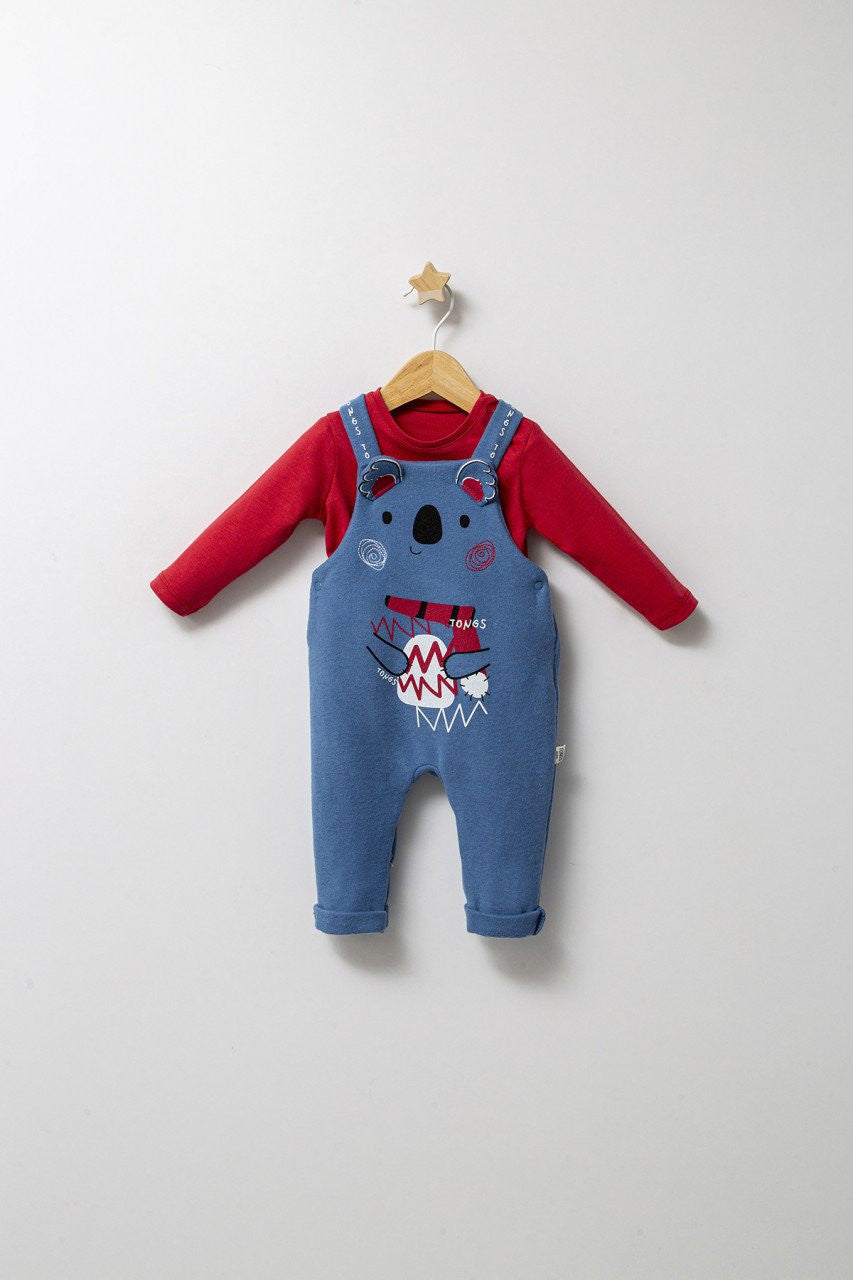 Set cu salopeta si bluzita pentru bebelusi Forest, Tongs baby