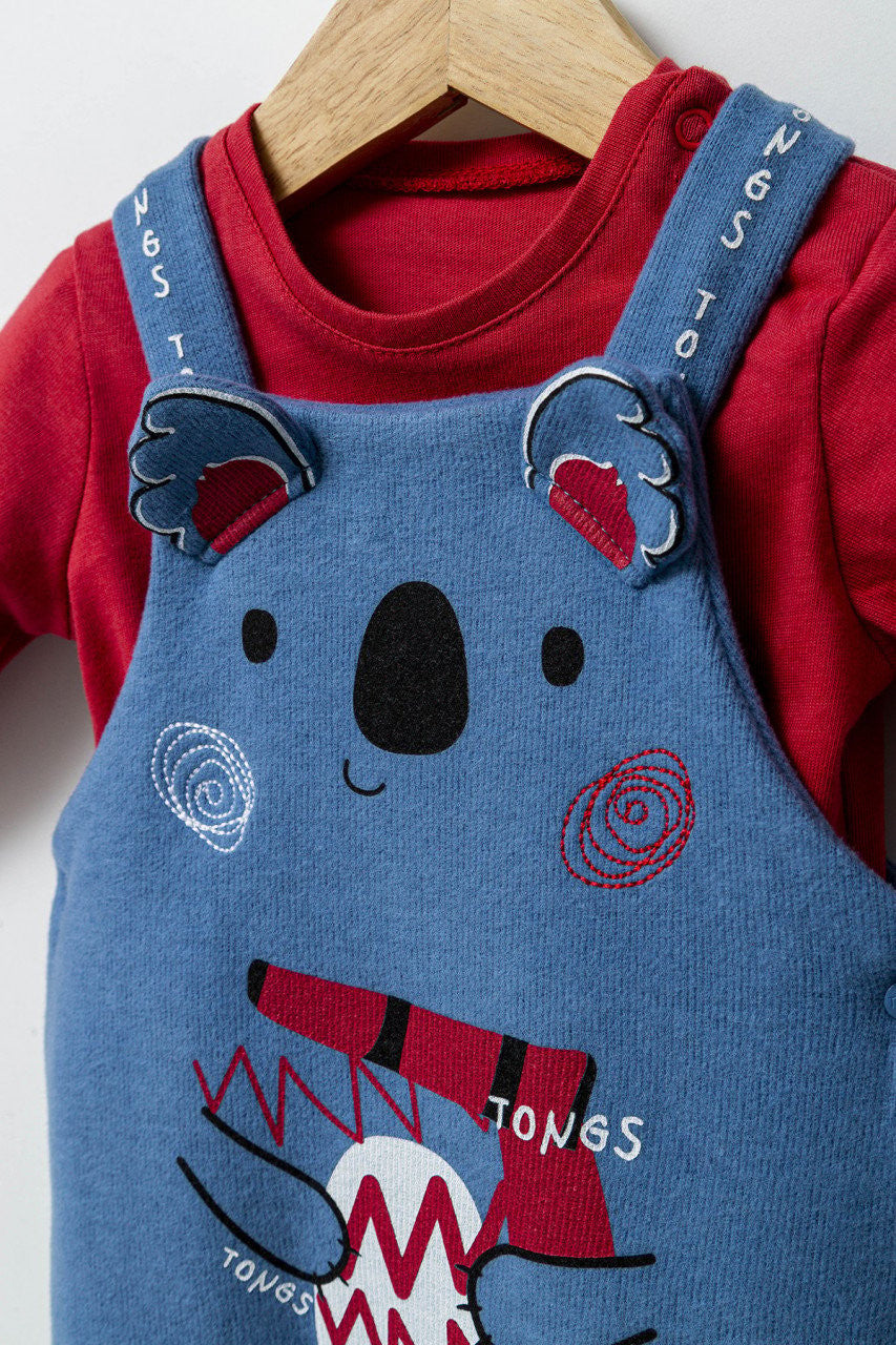 Set cu salopeta si bluzita pentru bebelusi Forest, Tongs baby