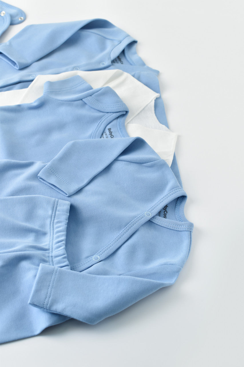 Set de 10 piese pentru nou nascut - 100% bumbac organic - Bleu, Baby Cosy