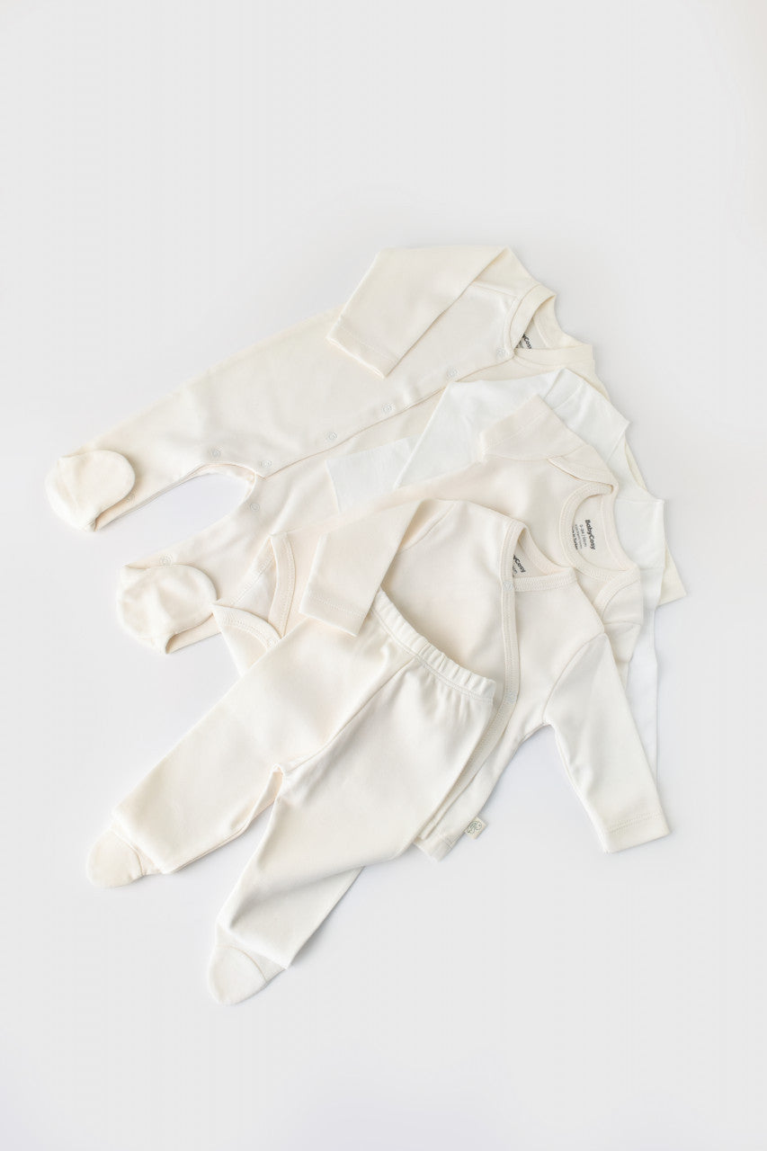 Set de 10 piese pentru nou nascut - 100% bumbac organic - Ecru, Baby Cosy