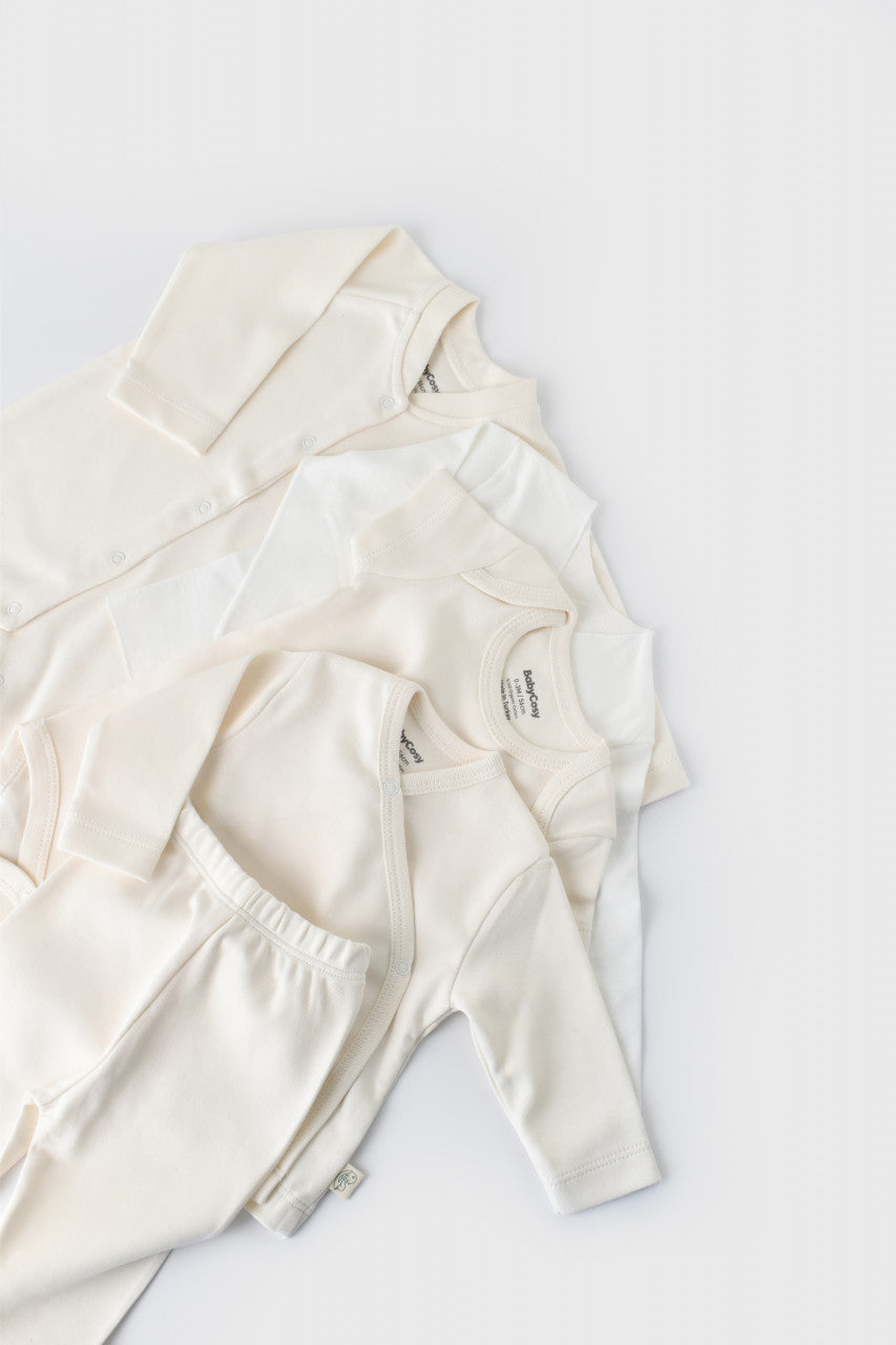 Set de 10 piese pentru nou nascut - 100% bumbac organic - Ecru, Baby Cosy