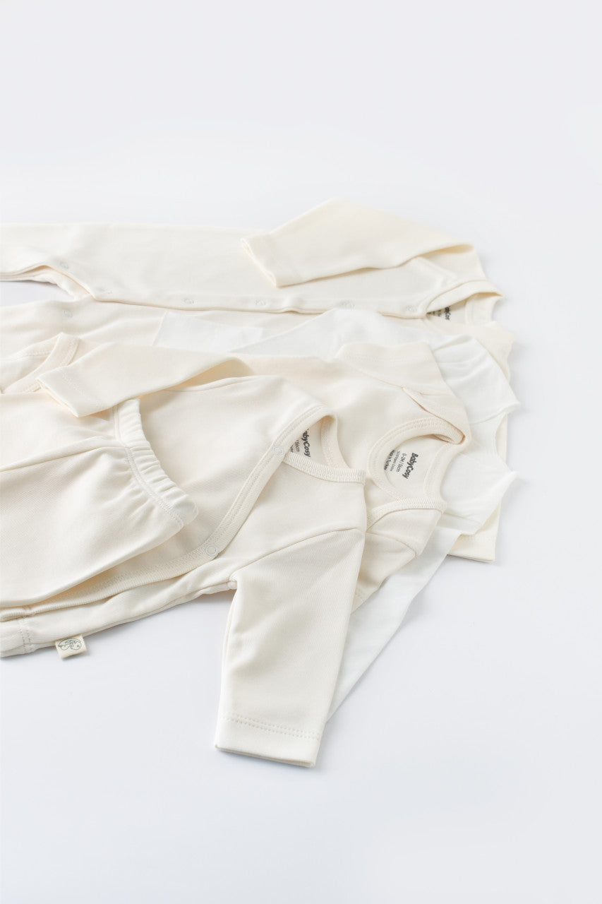 Set de 10 piese pentru nou nascut - 100% bumbac organic - Ecru, Baby Cosy
